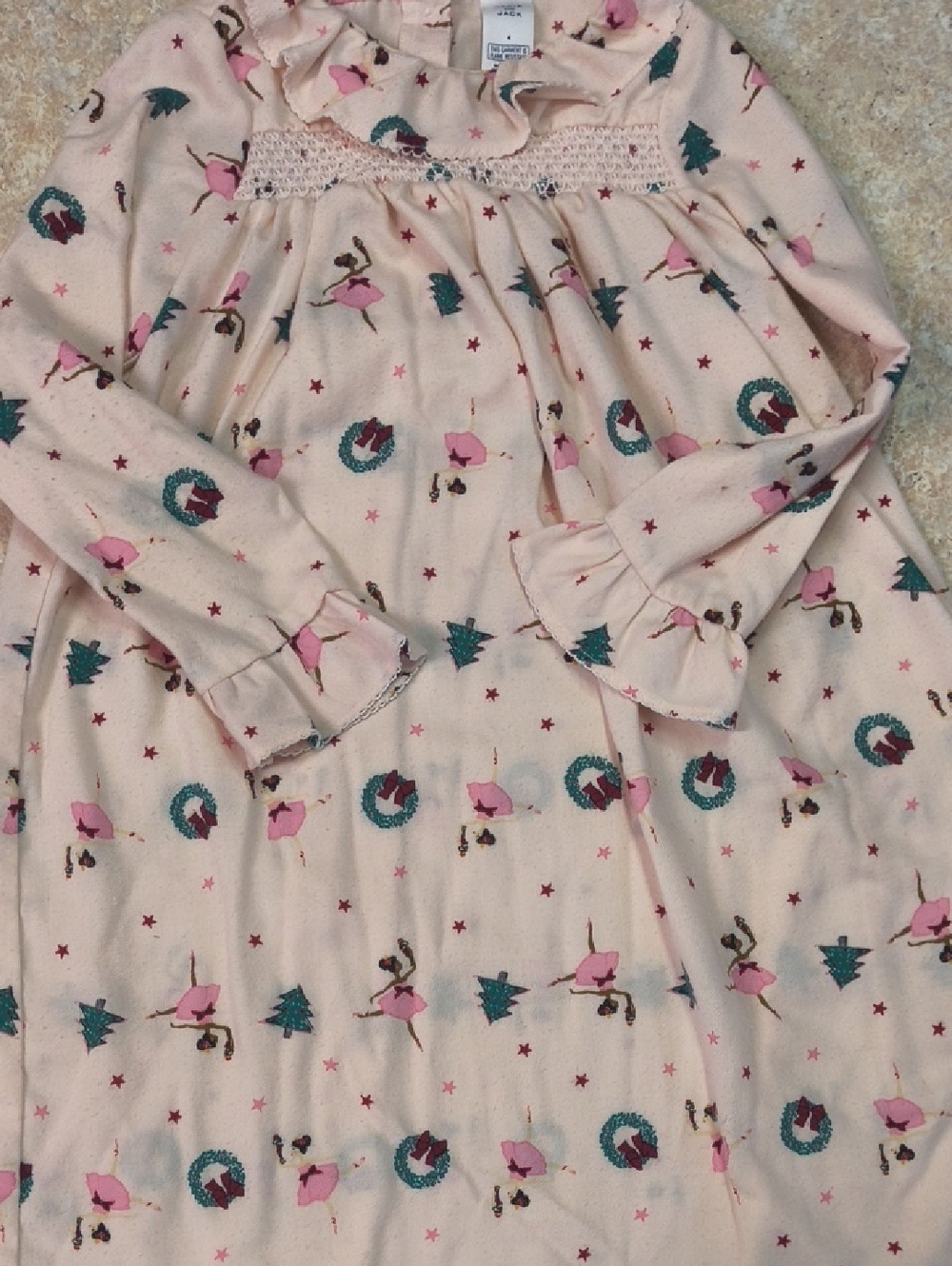 Used Janie and Jack Christmas Gown With Ballerinas Size 4